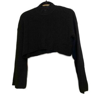 Aritzia Wilfred Cropped Knit Sweater - Black - Medium/Large